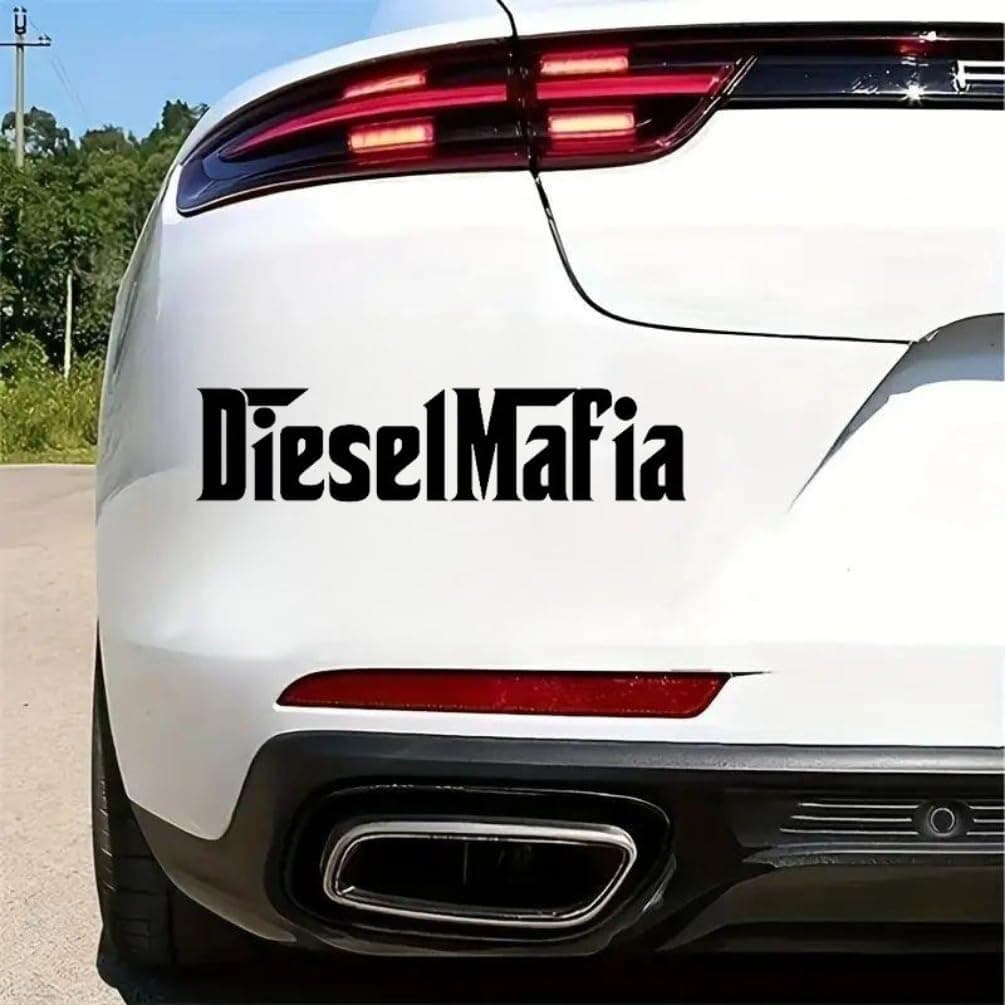 Paquete de 2 pegatinas de vinilo Diesel Mafia (15 x 3,5 cm) para coches, camiones, SUV, exterior – protección solar, resistente al agua, resistente a los arañazos | #AZ67 (Negro) — view 3