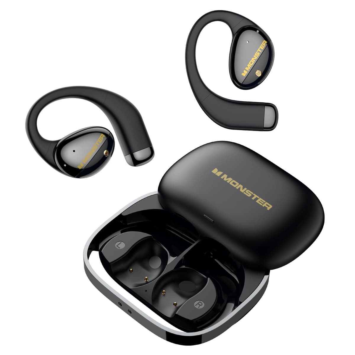 Monster Open Ear AC520 Headphones, Bluetooth 6.0 Wireless Earbuds with HiFi Sound, Open Ear Headphones with 24H Playtime, ENC Clear Call, Unique Handbag Design,IPX6 Resistance