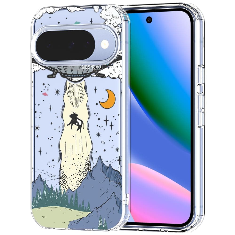 MOSNOVO Case for Google Pixel 9 & Pixel 9 Pro, [Buffertech 6.6ft Military-Grade Drop Protection] [Anti Peel Off Tech] Clear TPU Bumper Phone Case Cover Design - Eucalyptus — view 74