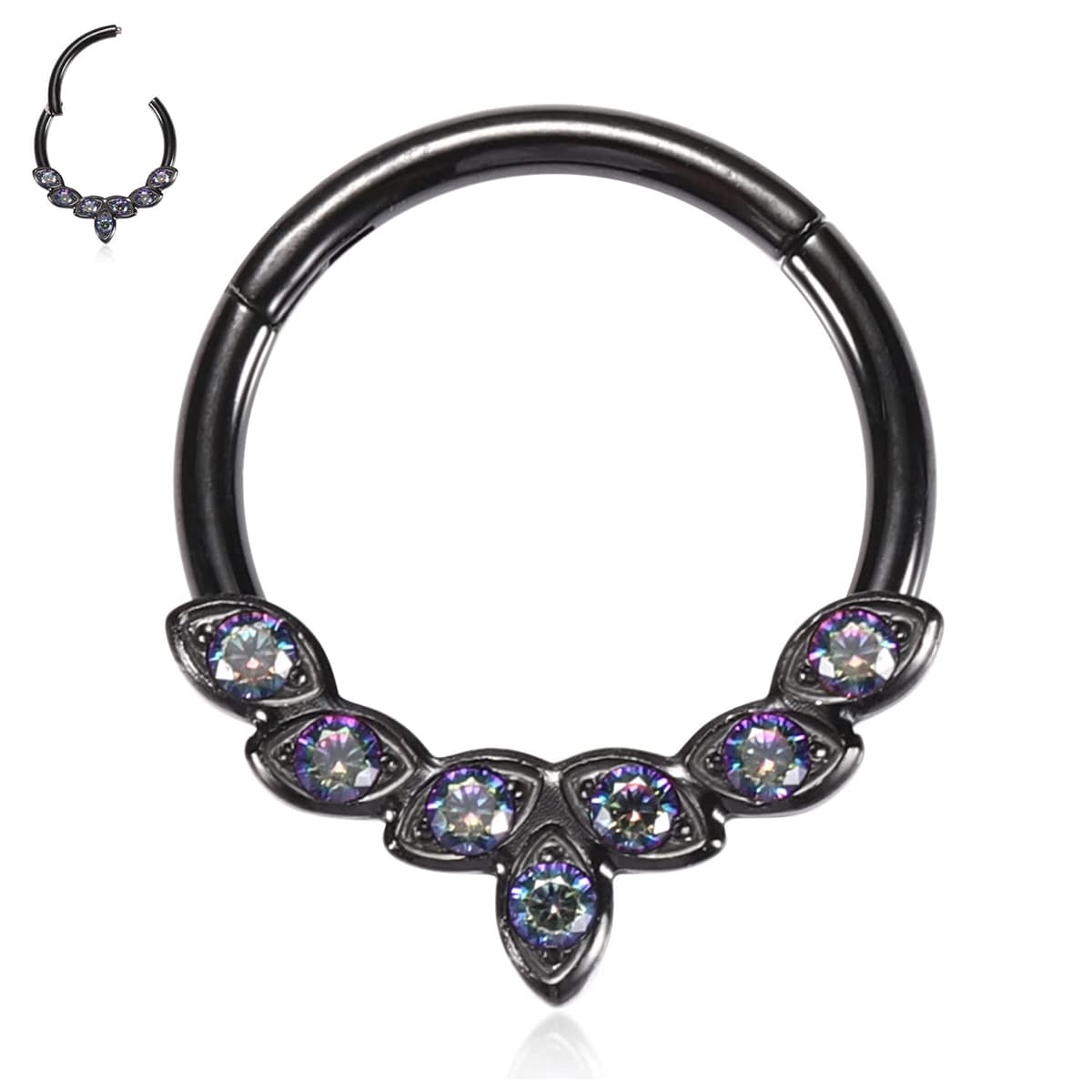 AROWRO 16G Septum & Daith Jewellery - 316L Surgical Steel Septum Rings, Daith Earrings, Nose Rings, Clicker, Rook, Helix, Lobe, Cartilage Piercing Jewellery — view 12