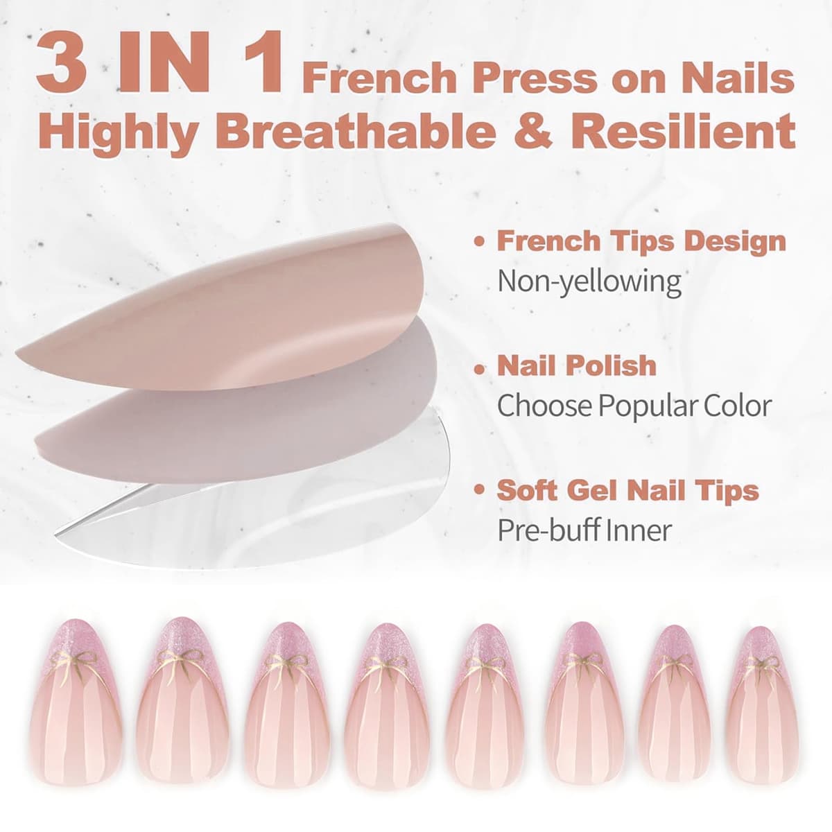 24 Uñas de Gel Suave Autoadhesivas, Diseño de Ojo de Gato, Color Rosa, Forma de Almendra, Falsas Autoadhesivas, Pegajosas, Uñas con Punta — view 3