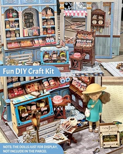 CUTEBEE Book Nook Kit - DIY Miniature House Kit for Adults, Teens, Booknook Dollhouse Tiny House Library Model Build Bookshelf Insert, Gifts for Family, Friends (Sweet Marie) — view 2