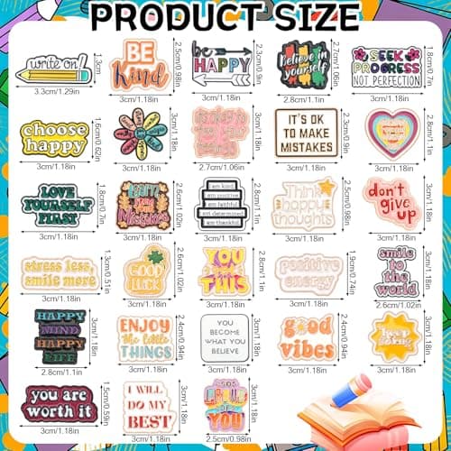 SANNIX 60Pcs Motivational Enamel Pins, Inspirational Lapel Pins Brooches