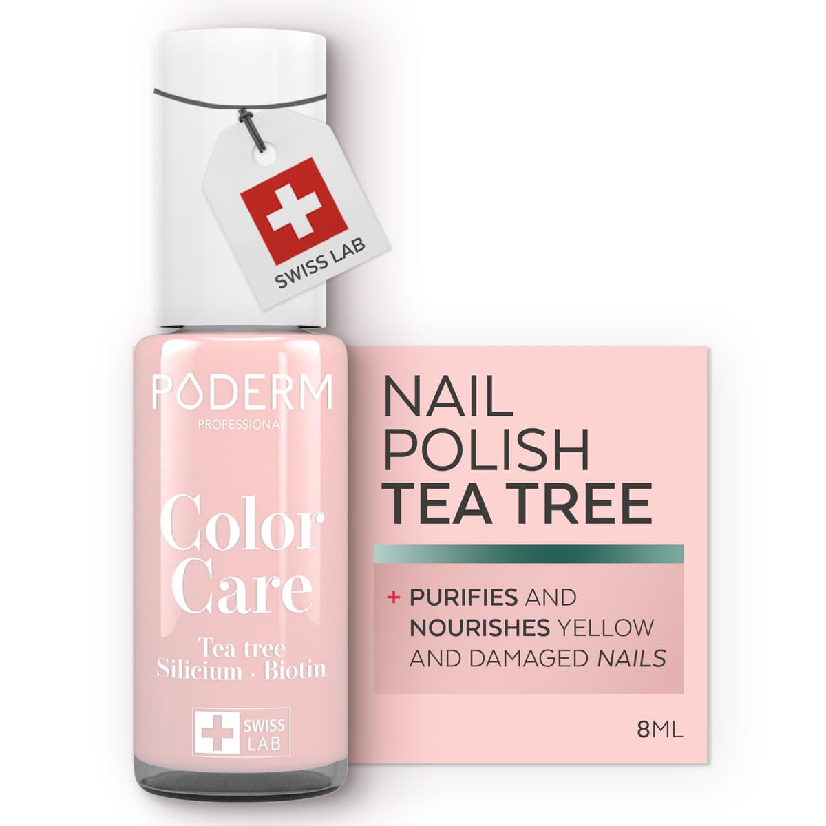 PODERM Nail Care Polish with Tea Tree - Rosewood | Swiss Lab - 8ML | Enriched with Tea Tree, Silicon & Biotin | Purifies, Clarifies & Nourishes Yellow Nails | Created by a Podiatrist — view 28