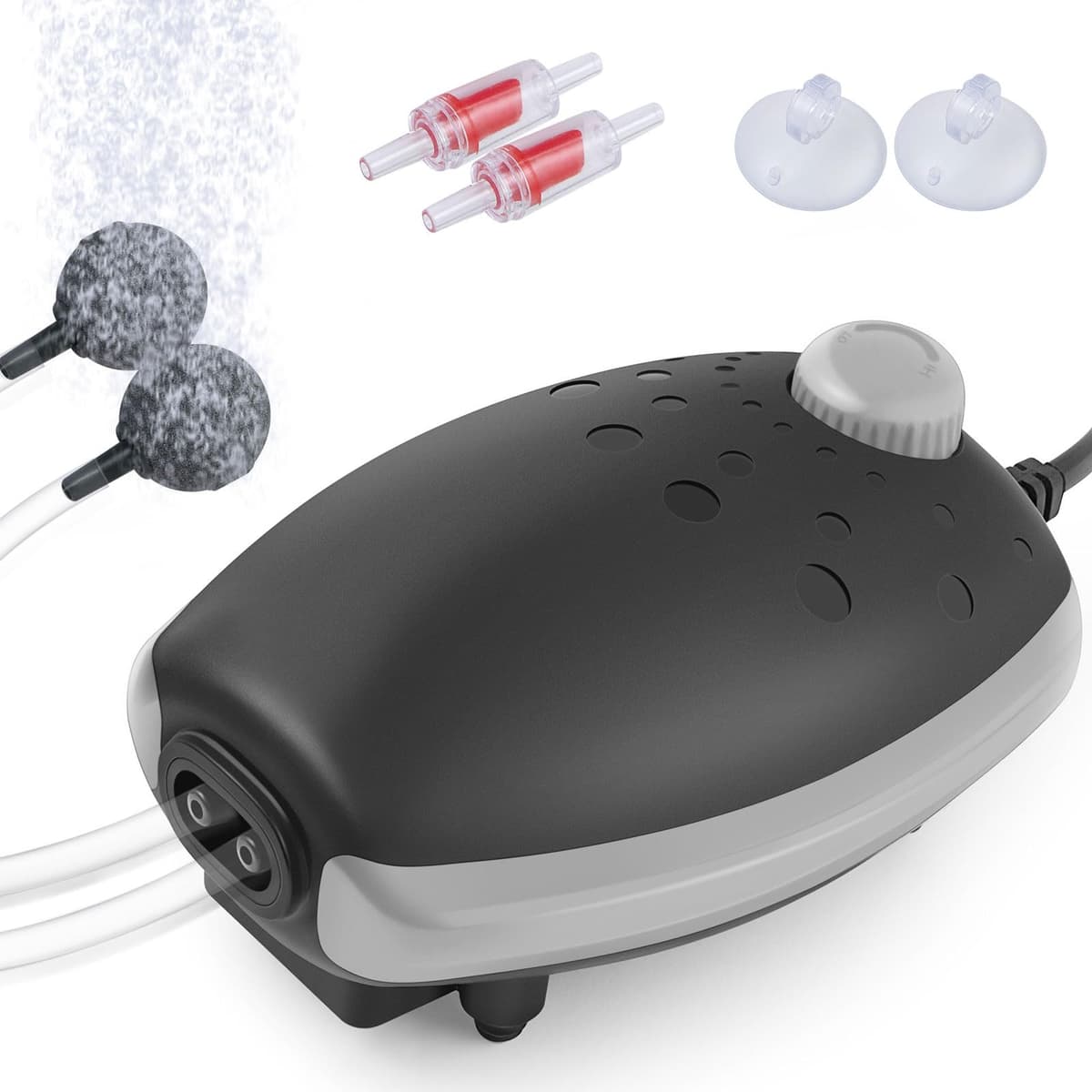 FEDOUR 3W Doble Salida Bomba Aire Acuario para pecera, Bomba de Aire silenciosade hasta 400L