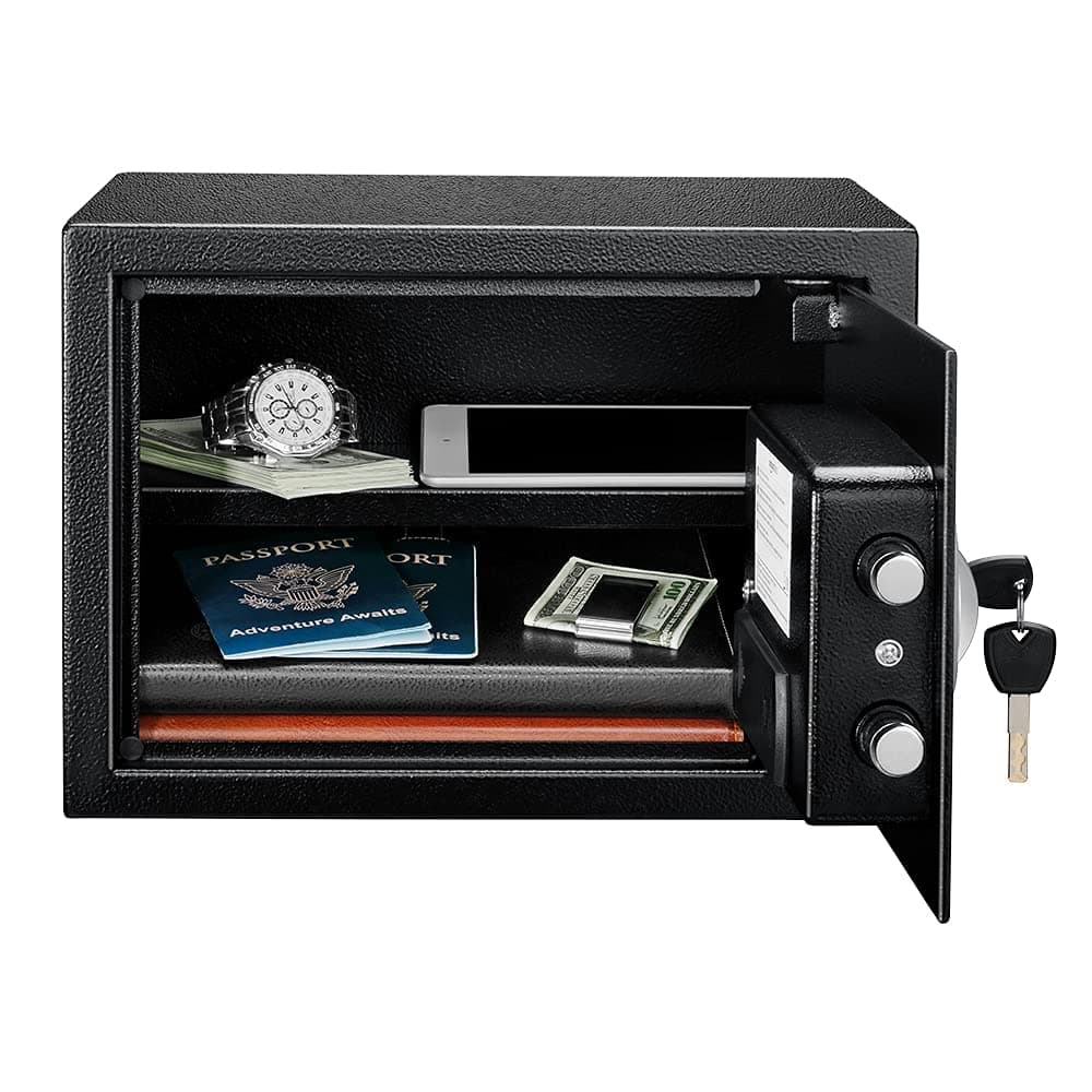Amazon Basics Caja Fuerte de Seguridad de Acero con Cerradura con Teclado, Protege Dinero, Joyas, Documentos de identificación, 14 l, 35 cm x 25 cm x 25 cm, Color Negro — view 5