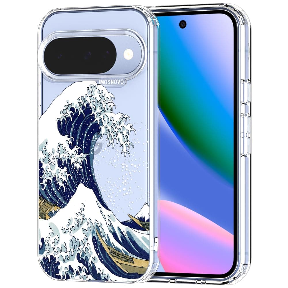 MOSNOVO Case for Google Pixel 9 & Pixel 9 Pro, [Buffertech 6.6ft Military-Grade Drop Protection] [Anti Peel Off Tech] Clear TPU Bumper Phone Case Cover Design - Eucalyptus — view 38