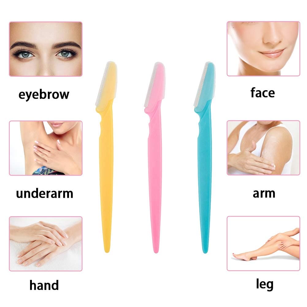 ILLUVA Eyebrow Razors Facial Hair Remover Shaver Trimmer Shaper, Exfoliating Dermaplaning Tool for Women and Men 6 Pcs — view 5