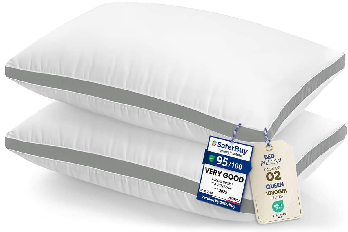 Utopia Bedding Pillows 2 Pack King Size, (Navy) Luxury Hotel Quality Pillows, Brushed Fabric, Bed Pillow for Back, Stomach or Side Sleepers - 20 x 36 inch / 50 x 90 cm — view 20