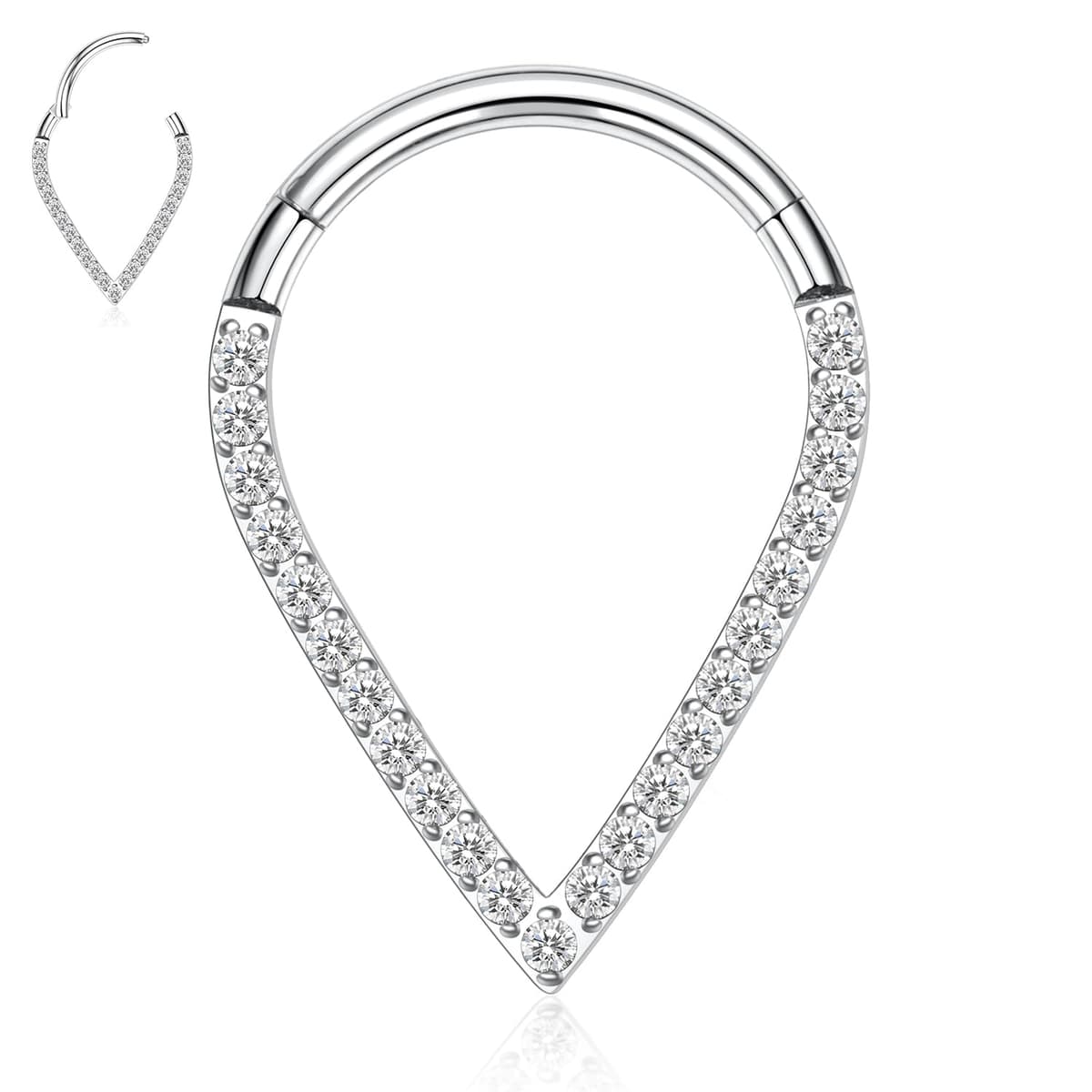 hengkaixuan Teardrop Daith Earrings Septum Jewellery Nose Hoop Ring Surgical Steel Daith Rook Tragus Piercing Jewellery Septum Clicker Ring Small Hoop Earring — view 16