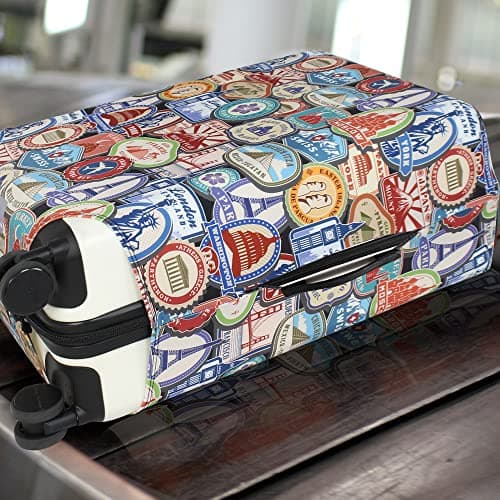 Explore Land Travel Luggage Cover Suitcase Protector Fits 31-32 Inch Luggage (Landmark Sticker, XL) — view 5