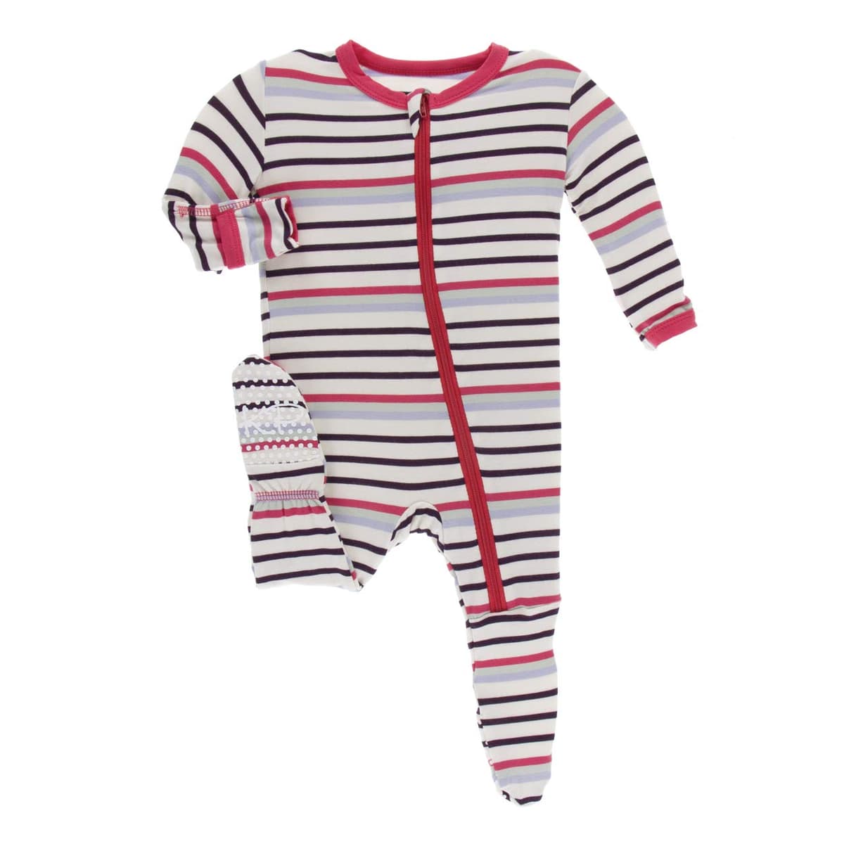 KicKee Pants Little Girls Basic Footie with Zipper - Lotus, 6-9 Months — view 30