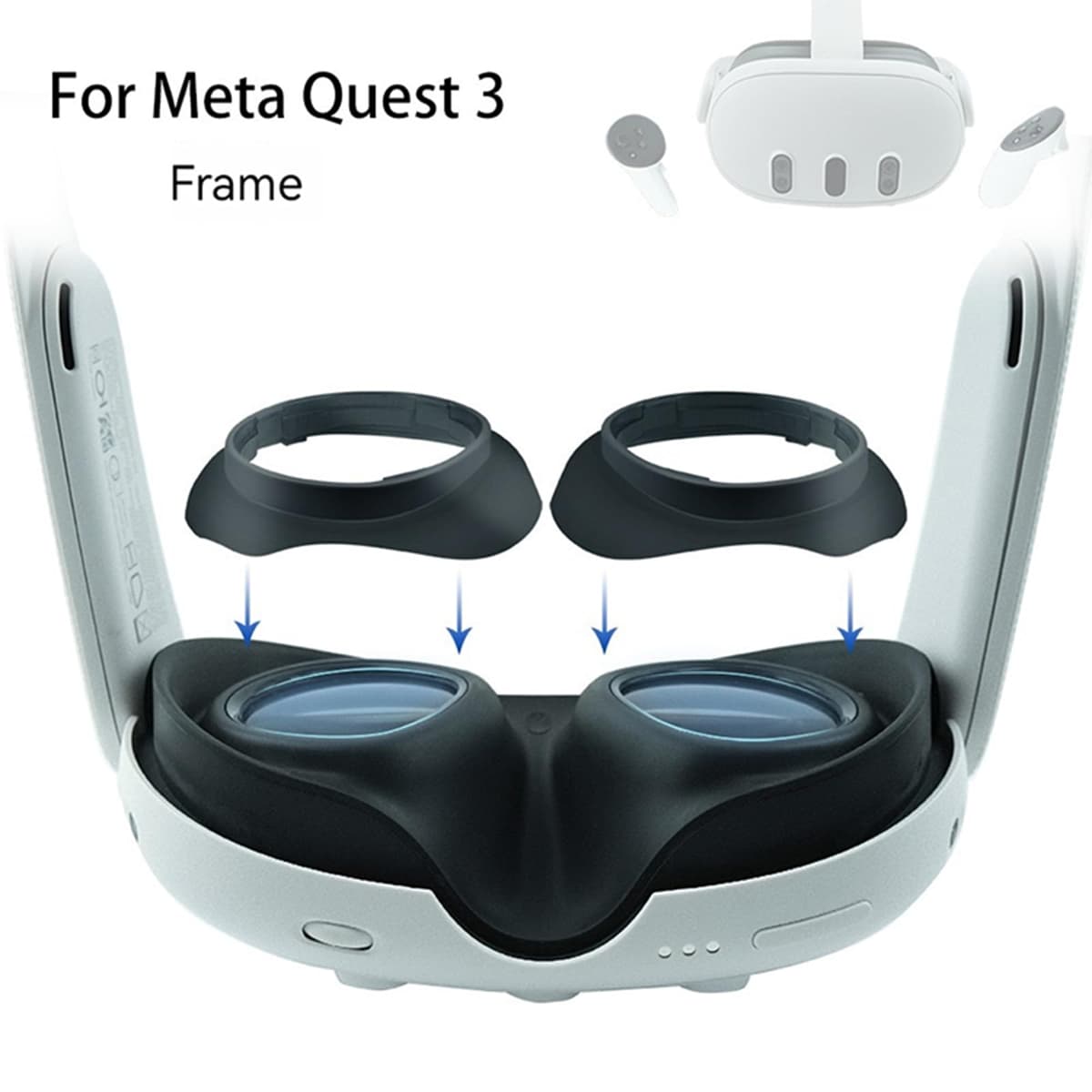 NUHFUFA 1 Juego de Gafas Espaciador Compatible con Quest 3, VR Lente Protectora Marcos LDPE Anti-arañazos Anillo con Caja de Almacenamiento de Protección VR Quest 3 Gafas Auriculares Accesorios — view 3