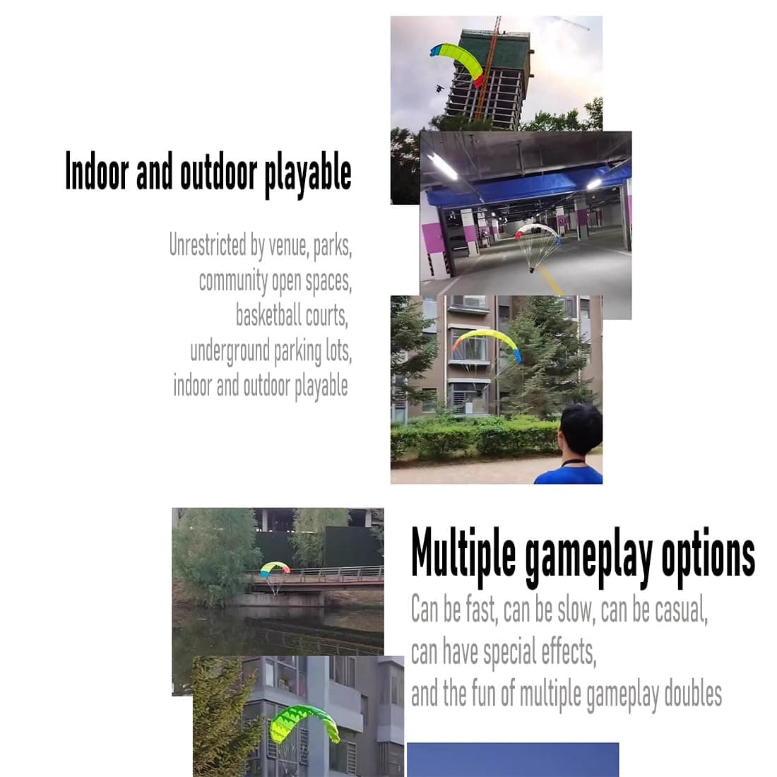 MetaHrystynx Parapente RC para adultos, mini parapente eléctrico de acrobacias RC de 2.4 G, planeador de acrobacias de envergadura de 100 cm, tela de nailon, control remoto de entrenamiento (versión — view 5