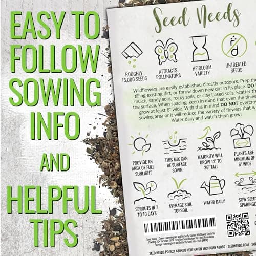 Seed Needs Flower Seeds Hummingbird and Butterfly Mix 1 Ounce Bulk Pack — view 2