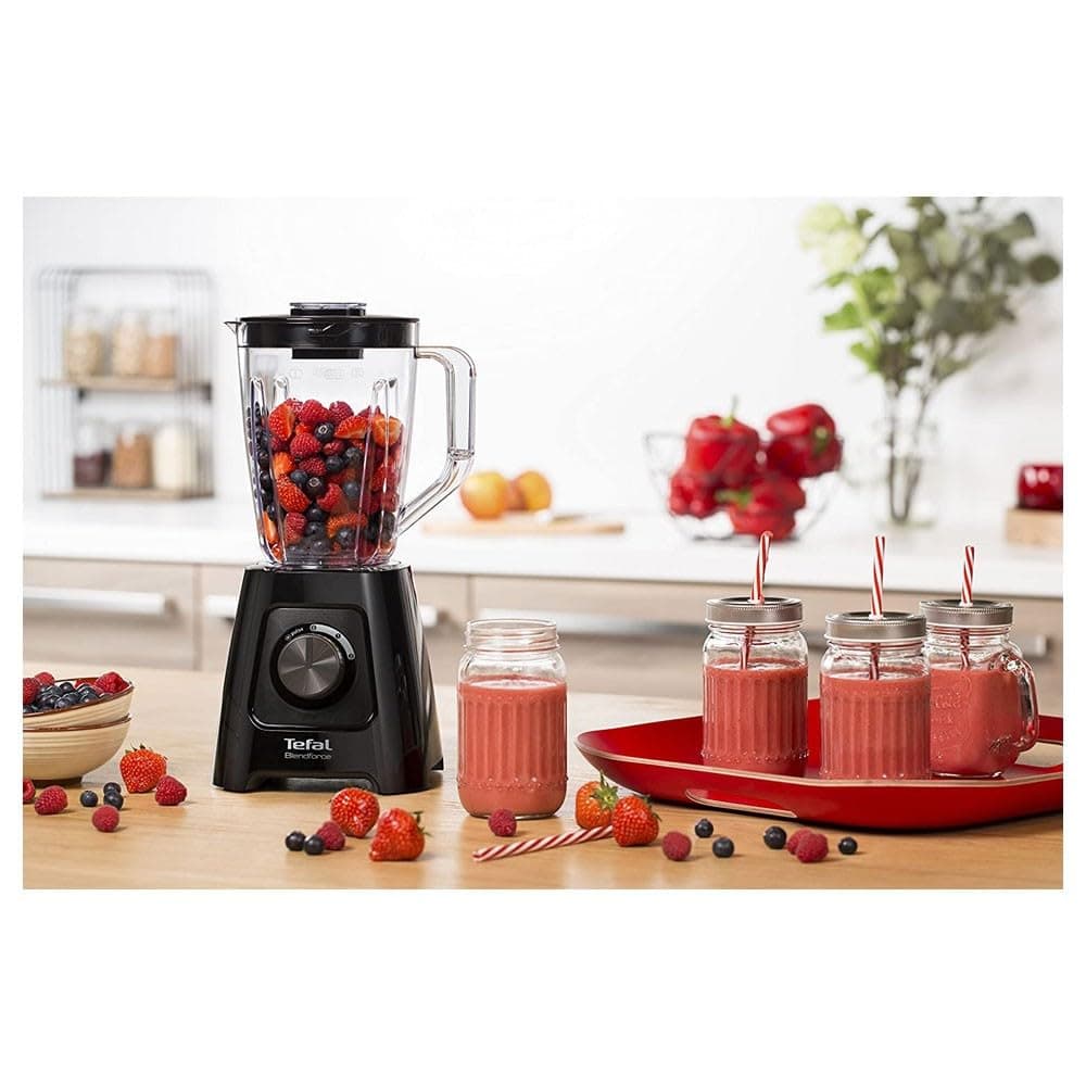 Tefal Blendforce II Blender, 2L Plastic Jug, 1.25L Effective Capacity, 600W, 4 Removable Stainless Steel Blades, Smoothie, Ice Crush, 2 Speeds + Pulse, Kitchen Shakes Maker, Black, BL420840 — view 2