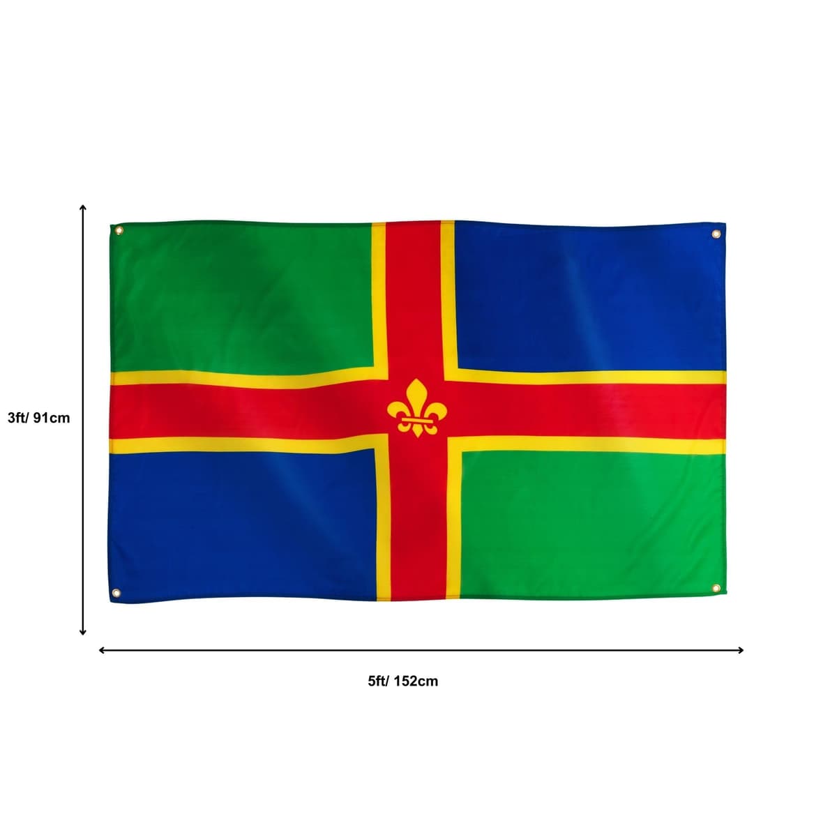 Runesol Cornwall Flag - 91x152cm, 3ft x 5ft, Cornish Flag, 4 Grommets, Eyelet in Every Corner, Premium Quality, Inside & Outside Use, Vivid Colours — view 612