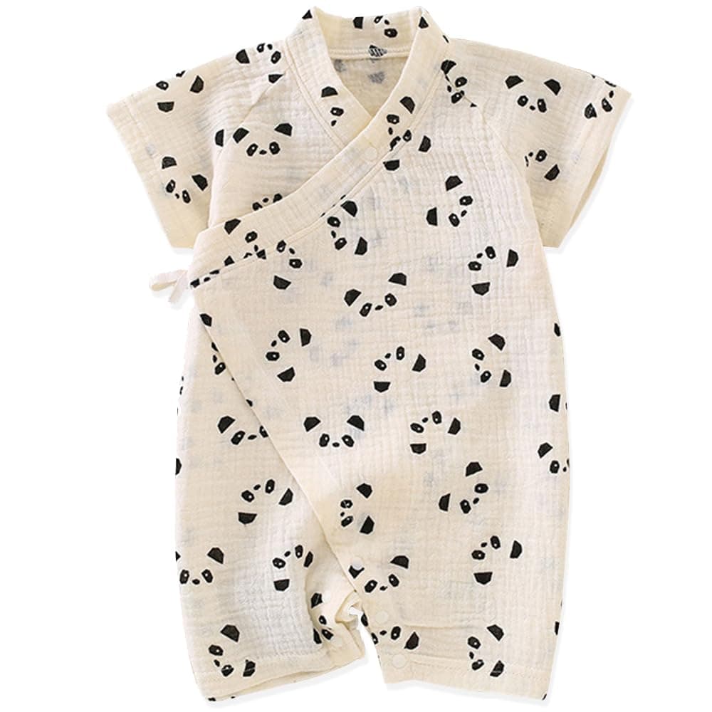 HahaNice Japanese Kimono Baby Thobe Cotton Infant Linen Romper 0-24 Months