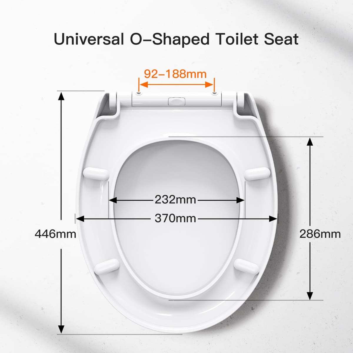 Pipishell Soft Close Toilet Seat, Toilet Seat with Quick Release for Easy Clean, Simple Top Fixing, Standard Toilet Seats White with Adjustable Hinges, O Shape — view 2