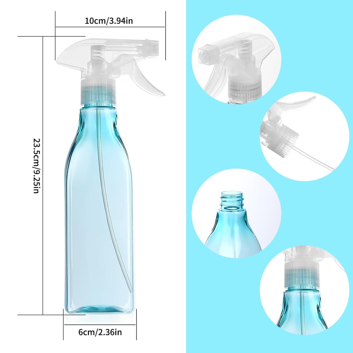 WUJIAQIU Botellas de Spray, 2 Pzas 450ml Botellas Pulverizadoras para Plantas, Pulverizador de Agua, Atomizadores de Plástico, Rociador Recargable Vacío para Flores, Jardín, Peluquería — view 2