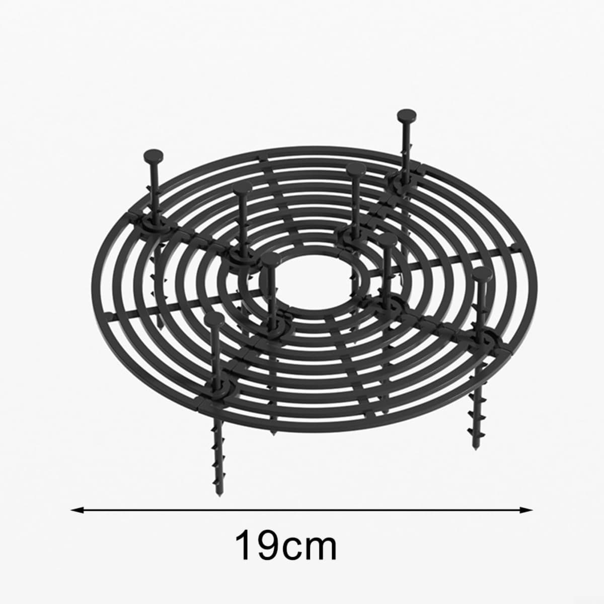 Paquete de 4 rejillas para macetas de 19/30 cm, protectores de suelo de animales, gatos, perros, de plástico para el hogar, jardín, marrón y negro (A) — view 2