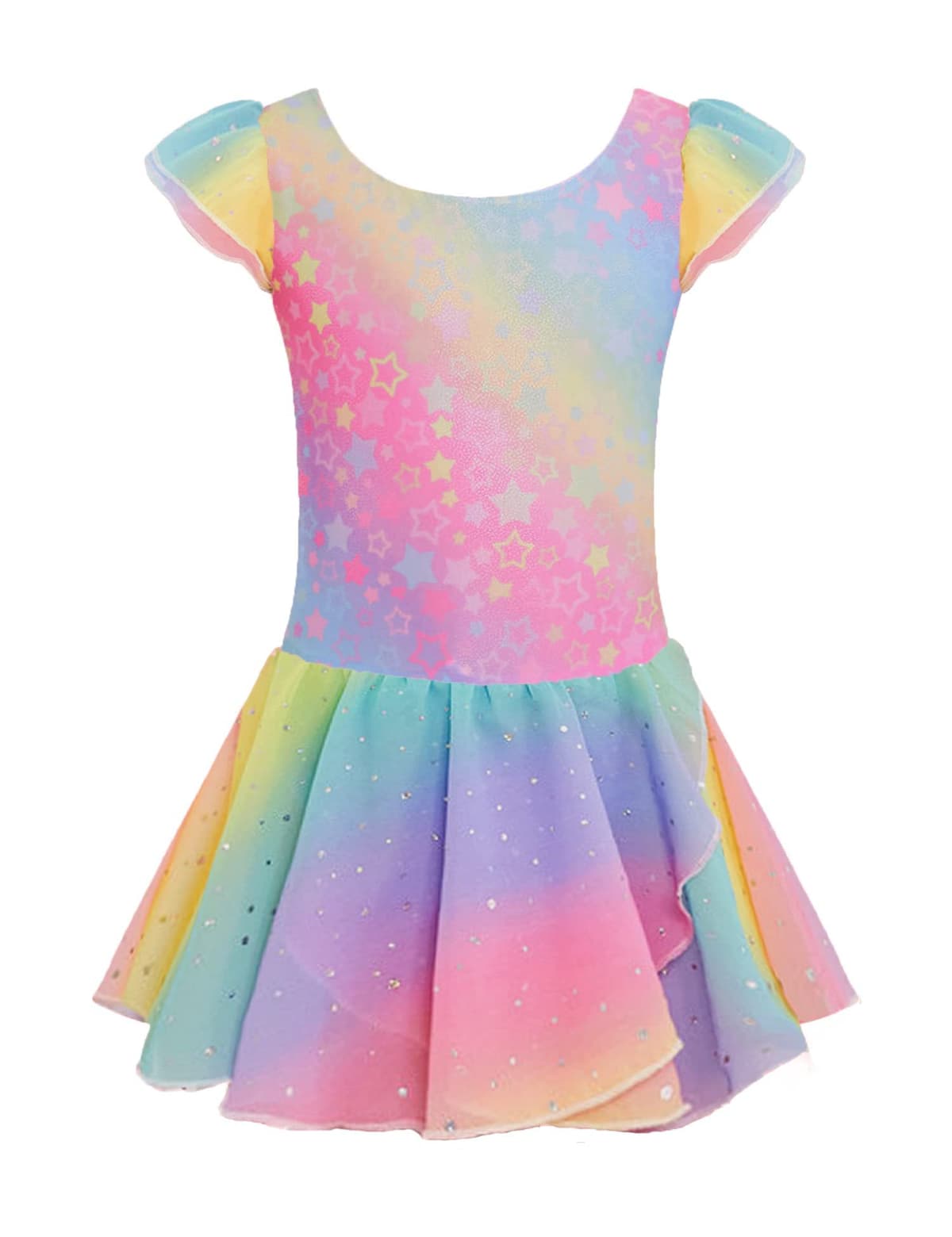 Trudge Ropa de Ballet para Niñas - Vestido Manga Corta de Algodón con Leotardo y Falda Tutú - Traje de Baile — view 10