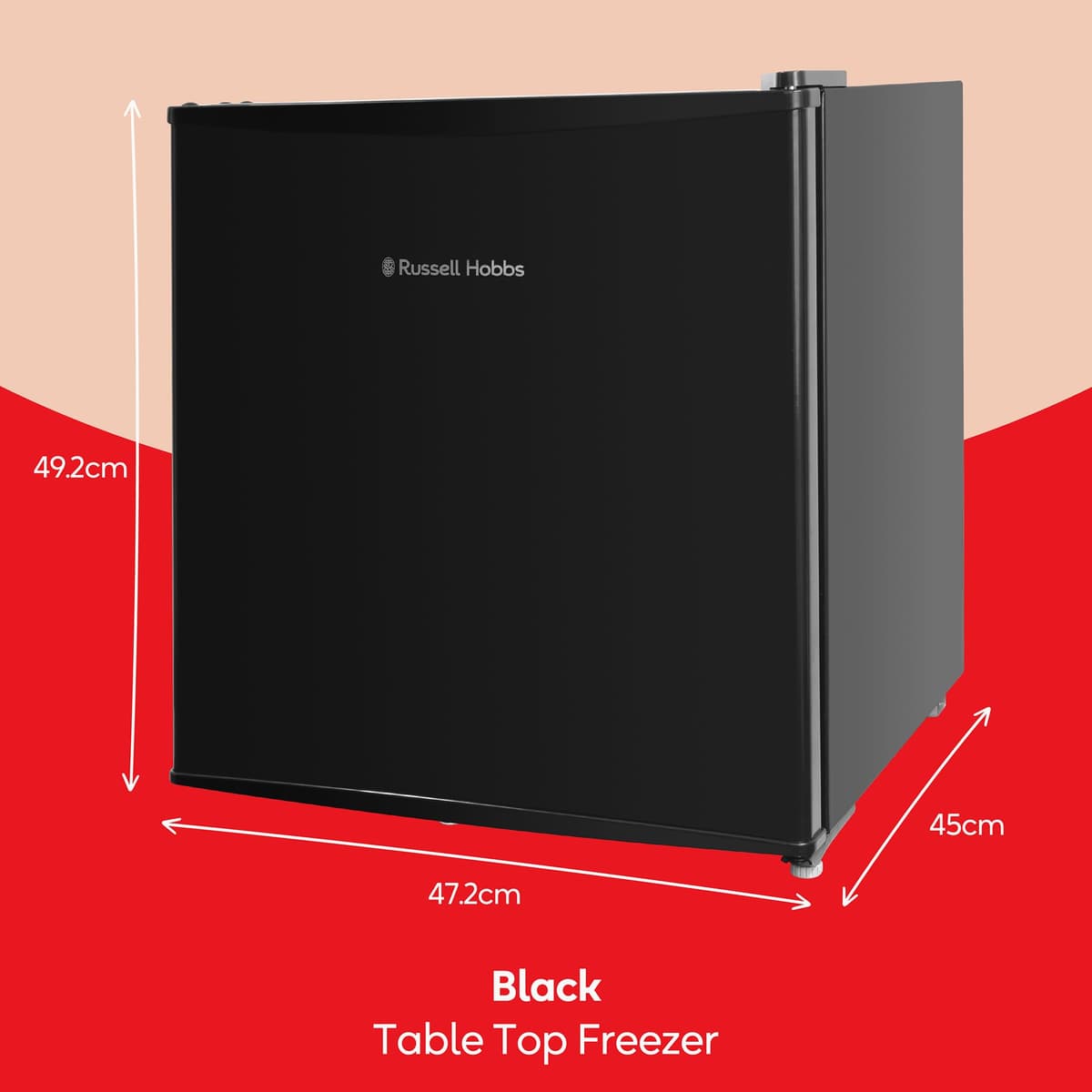 Russell Hobbs Mini Freezer 31 Litre Capacity Black Freestanding Table Top Small Freezer with Adjustable Feet, Removable Shelf & Reversible Door RHTTFZ0E1B — view 2