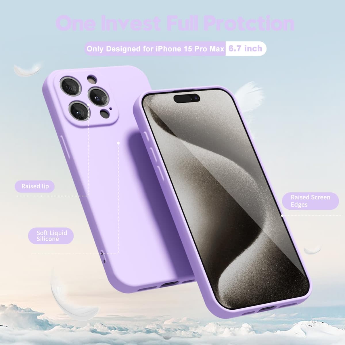 oakxco for iPhone 17 Pro Max Phone Case Liquid Silicone, Cute Thin Slim Grip Soft Rubber Gel for Women Men, Smooth Matte TPU Plain Solid Color Girly Simple Case with Camera Cover, Light Pink — view 614