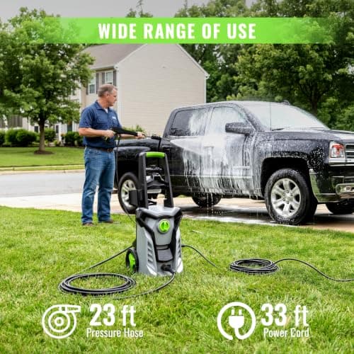 Pressure Washer, 4800PSI 2.9GPM Max Electric Power Washer with Foam Cannon, 4 Quick Connect Nozzles, 23FT Hose for Cars, Fences, Patios, Decks, Patios and Driveway — view 3