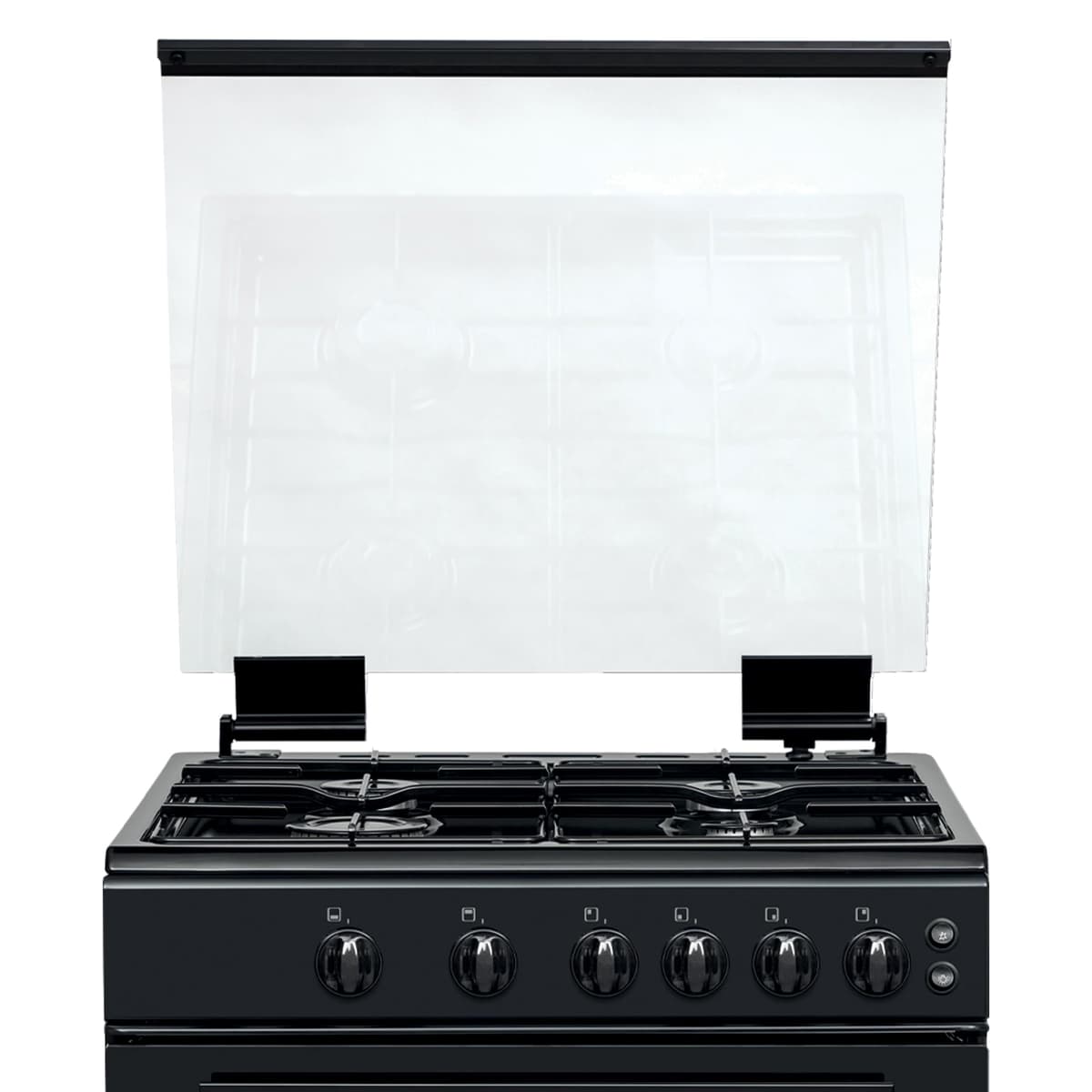 Statesman GDL60B Double Oven Gas Cooker with Glass Lid & Closed Door Grilling, 4 Gas Burners, 60cm Wide, Black — view 2