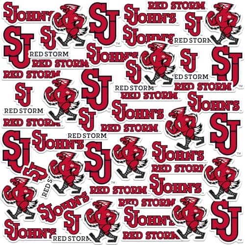 St.Johns University Spirit Logos 50ct Vinyl Large Deluxe Stickers Variety Pack - Laptop, Water Bottle, Scrapbooking, Tablet, Skateboard, Indoor/Outdoor