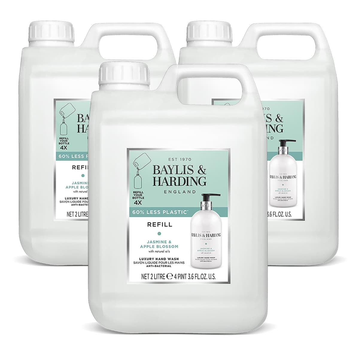 Baylis & Harding Jasmine and Apple Blossom Anti-Bacterial Hand Wash, 500 ml (Pack of 3) - Vegan Friendly — view 9