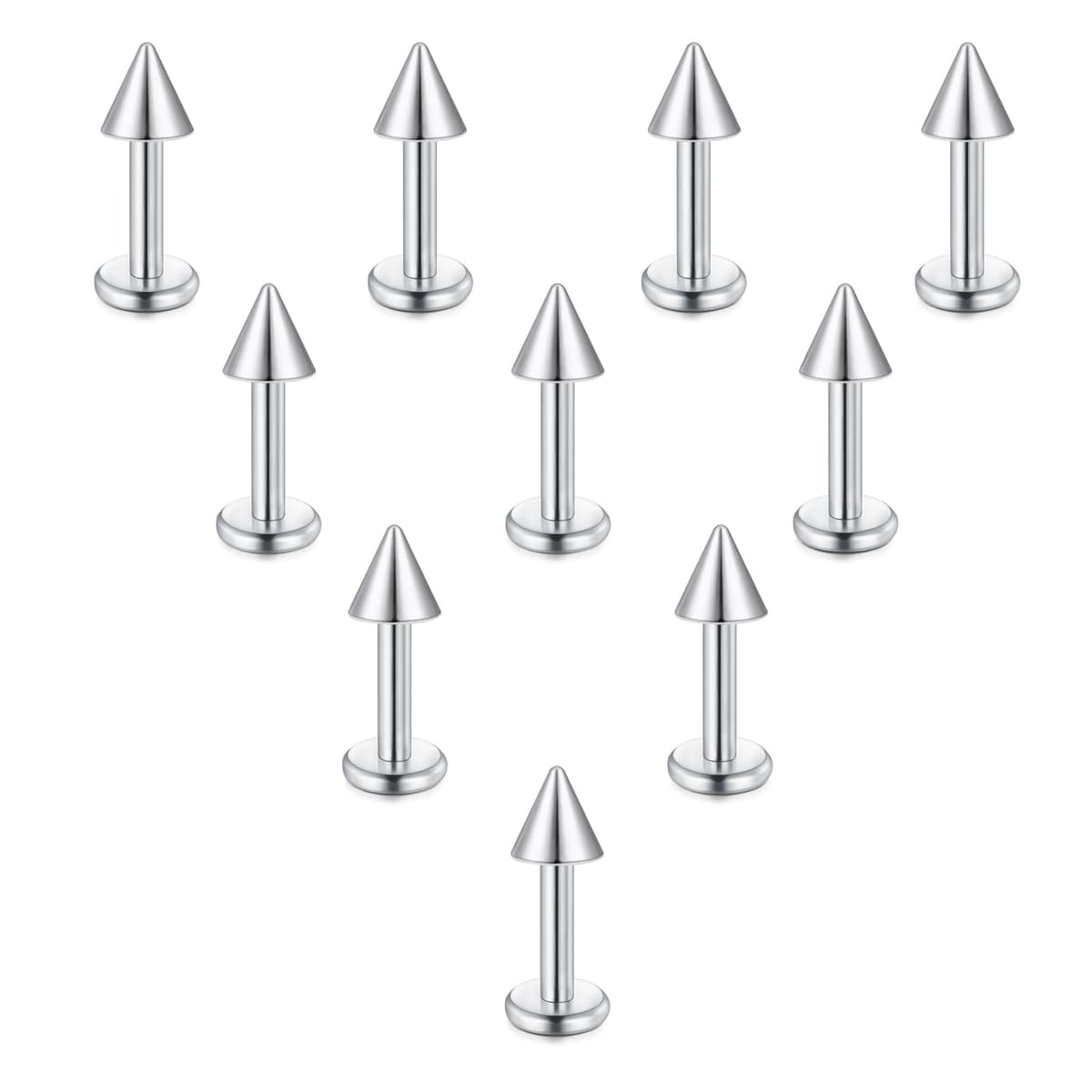 Briana Williams 10pcs 1.2mm 316L Acero Inoxidable Labret Labio Piercing Tragus Helix cartílago Pendiente Barbell Stud, 6-8 mm Longitud de la Barra — view 16