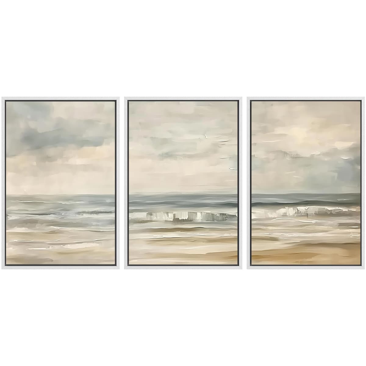SIGNWIN Framed Canvas Print Wall Art Set Coastal Serenity Abstract Seaside Illustrations Modern Art Decorative Rustic Calm/Zen for Living Room, Bedroom, Office - 24"x36"x3 Natural — view 137