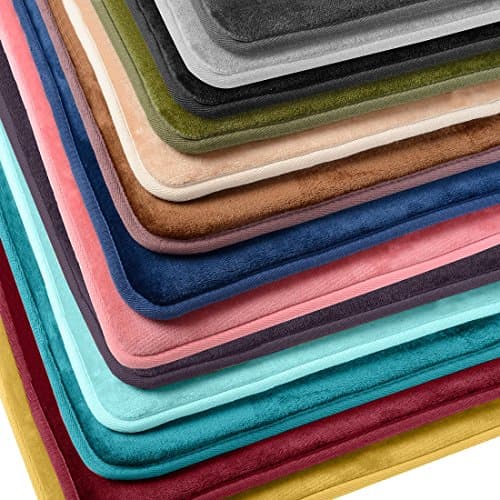 Clara Clark 2-Pack Bath Mat Set - Large and Small Bathroom Rug Set, Absorbent Memory Foam Bath Rugs, Non-Slip, Thick, Cozy Velvet Microfiber Bathrug, Plush Shower, Toilet Floor Bathmats Carpet, Purple — view 6