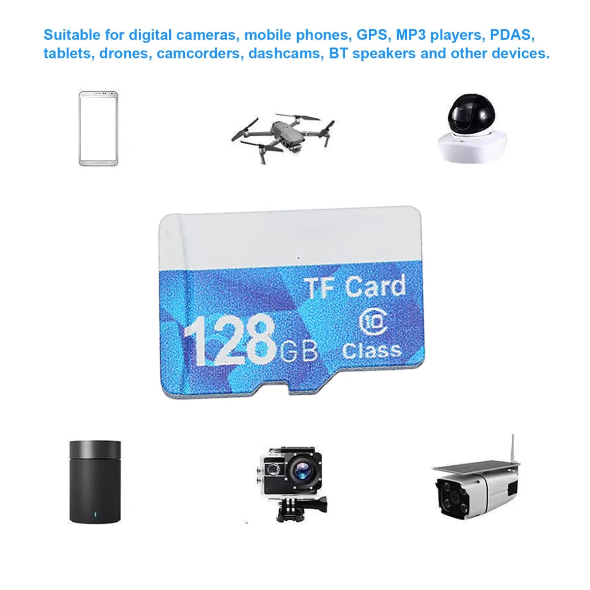 Annadue 32GB/64GB/128GB Micro Memory Card High Speed Class 10 TF Card, 10M/s, for Digital Cameras, Mobile Phones, GPS, MP3 Players, PDAS, Tablets, etc (128GB) — view 3
