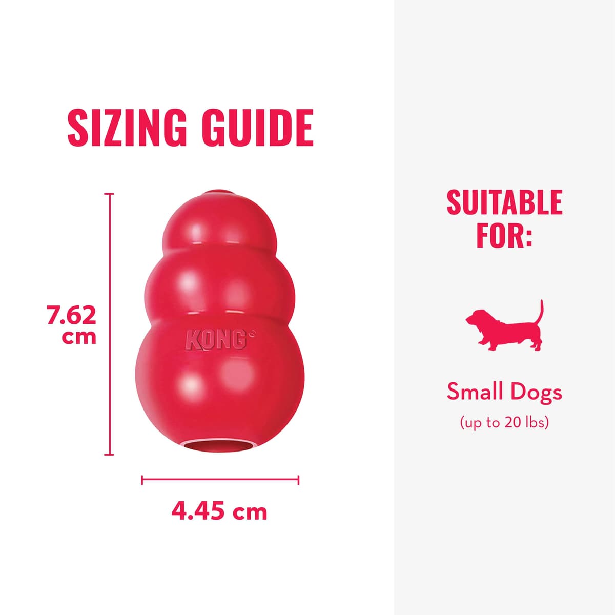 KONG Classic Stuffable Dog Toy - Fetch & Chew Toy for Dogs - Treat-Filling Capabilities - Durable Natural Rubber Material - For Small Dogs — view 4