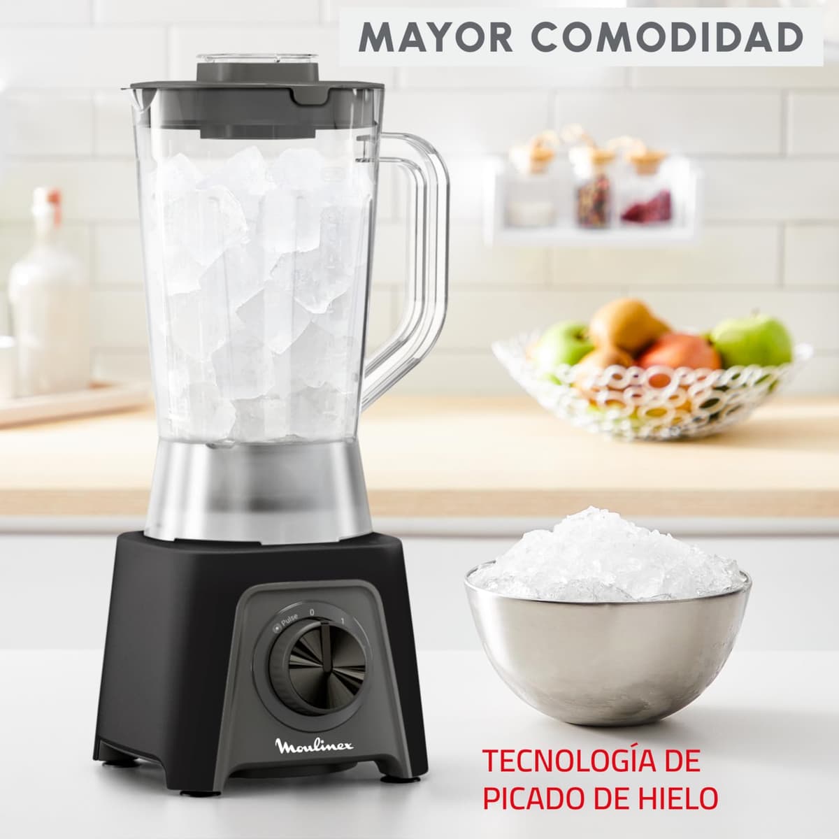 Moulinex Blendeo+, 450 W Blender, 1.5 L Jug, 2 Speeds + Pulse Function, Ice Chopper, Removable and Very Resistant Blades, Grey, LM2C08F0 — view 7