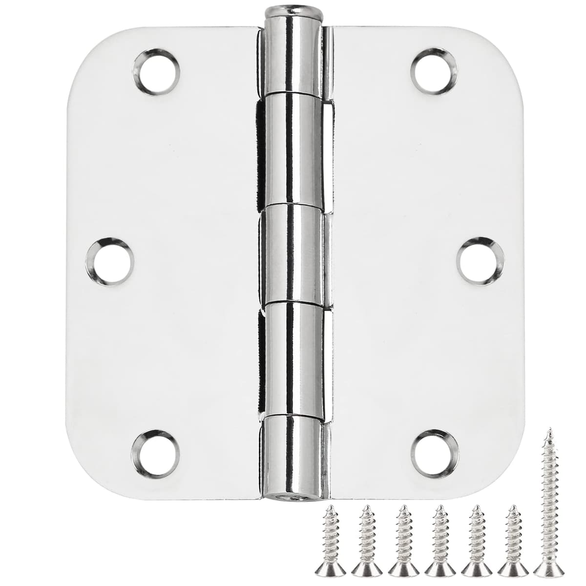 1 Pack Ball Bearing Door Hinges Matte Black 3.5 Inch 5/8" Radius Round Anti Squeak Interior 3-1/2"Flat Iron Bifold Standard Office Bedroom Indoor for Doors 3 ½" Hardware Home House Decor Accessories — view 16