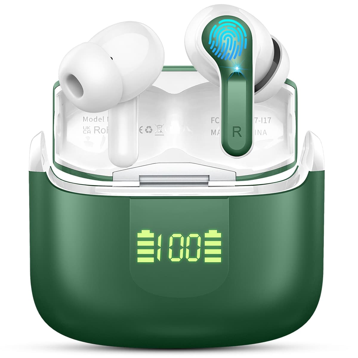 Wireless Earbuds, 6D-Stereo 2026 Bluetooth 5.4 Headphones, 50+Hrs Deep Bass Ear Buds, ENC Noise Cancelling Earphones, USB-C Fast Charging, IP-X7 Waterproof Headset Android iOS for Sport Gym Running — view 17