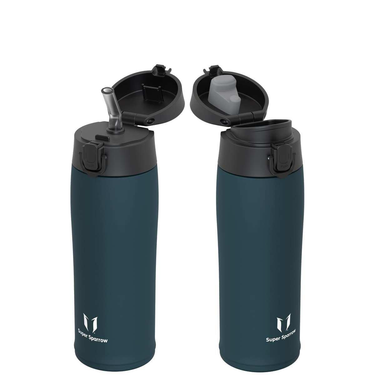 Super Sparrow Insulated Water Bottle - Travel Mug - 500ml, 750ml，950ml - Stainless Steel Water Bottles - BPA Free - Leakproof Metal Bottles - Includes 2 Lids, Straw Lid & Spout Lid — view 44