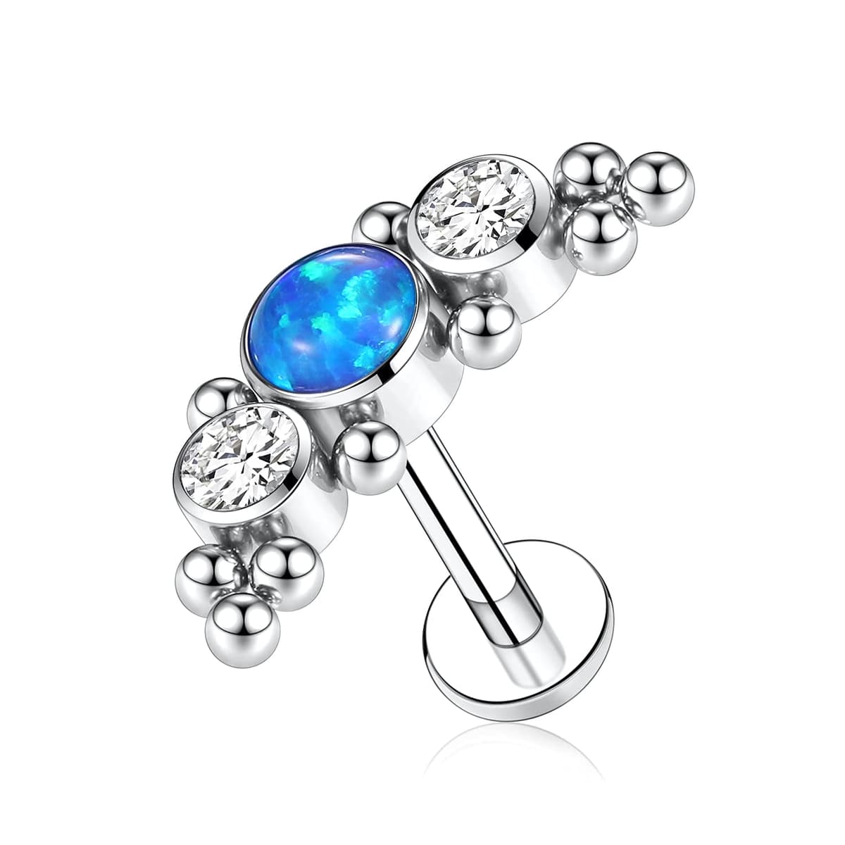 hengkaixuan 16G Titanium Labret Studs - Internally Threaded Flatback - Unisex - Silver - Piercing Jewellery — view 4