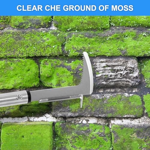 BARAYSTUS Crack Weeder, Stainless Steel Manual Crevice Weeding Tool, Long Handle Weed Grabber Remover, L-Shaped Manual Weeder Puller, Durable Crevice Weeding Tool for Sidewalk Garden Patio Lawn — view 3