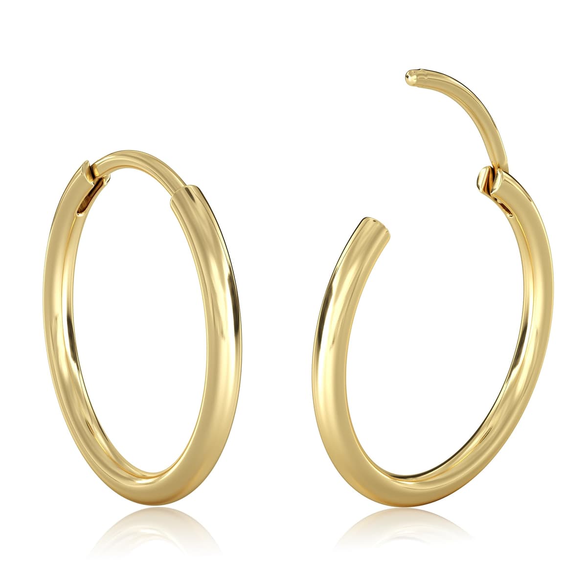 MILACOLATO Pequeños Pendientes de Aro de Plata/Oro para Mujer Hombre Hipoalergénico 316L Acero Quirúrgico Cartílago Tragus Helix Sleeper Pendientes de Aros con Bisagras 16G Piercing en la nariz — view 9