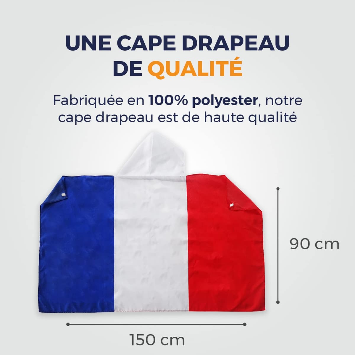 AZ FLAG Bandera de Francia 150 x 90 cm, Capa Bandera Francesa 100% poliéster con mangas integradas, Body Flag francés — view 3