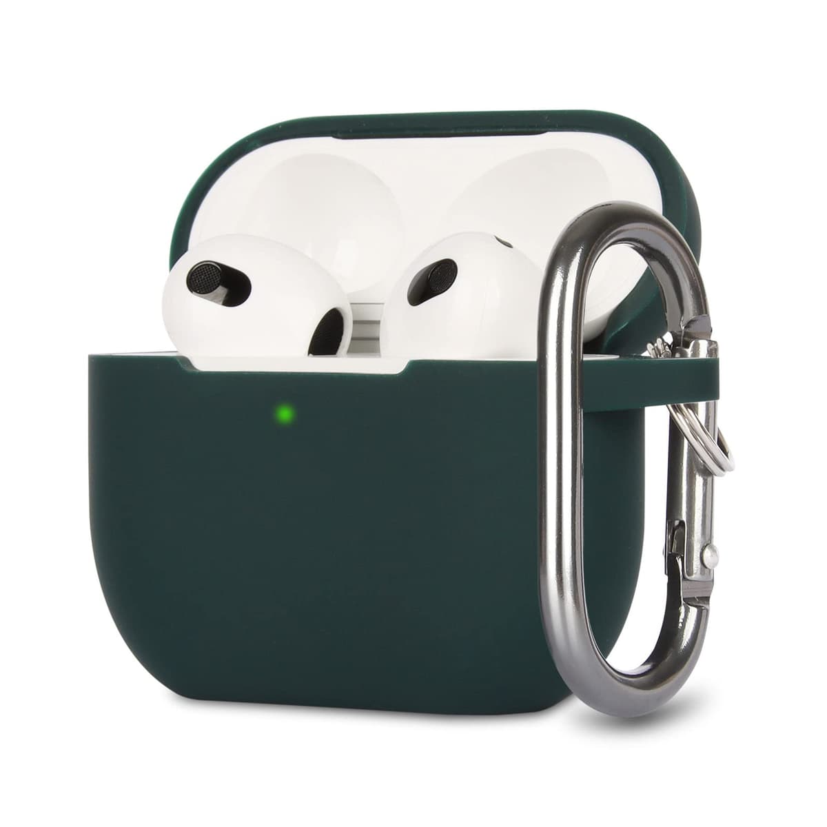 Funda de Silicona Compatible con AirPods 3, Anti-rasguños, Anti-Polvo, LED Frontal Visible, Funda Premium Silicona para AirPods 3.ª Generación (2021) con Mosquetón, Coral Orange — view 23