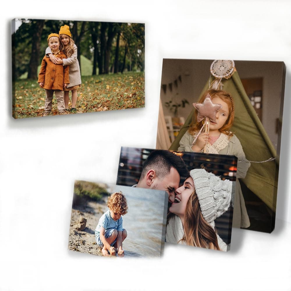 Personalised Canvas Photo Canvas Custom Birthday Gifts Picture Frame Print Wall Art Gifts For Women A1 A2 A3 A4 (31x21cm (12x8in)) — view 8