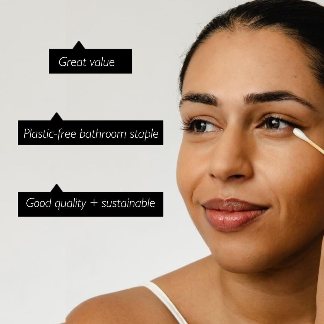 UpCircle Bamboo Cotton Buds - 200 Pieces - Biodegradable, Sustainable, Plastic-Free, Fully Recyclable Ear Buds - A Staple For Any Bathroom — view 2