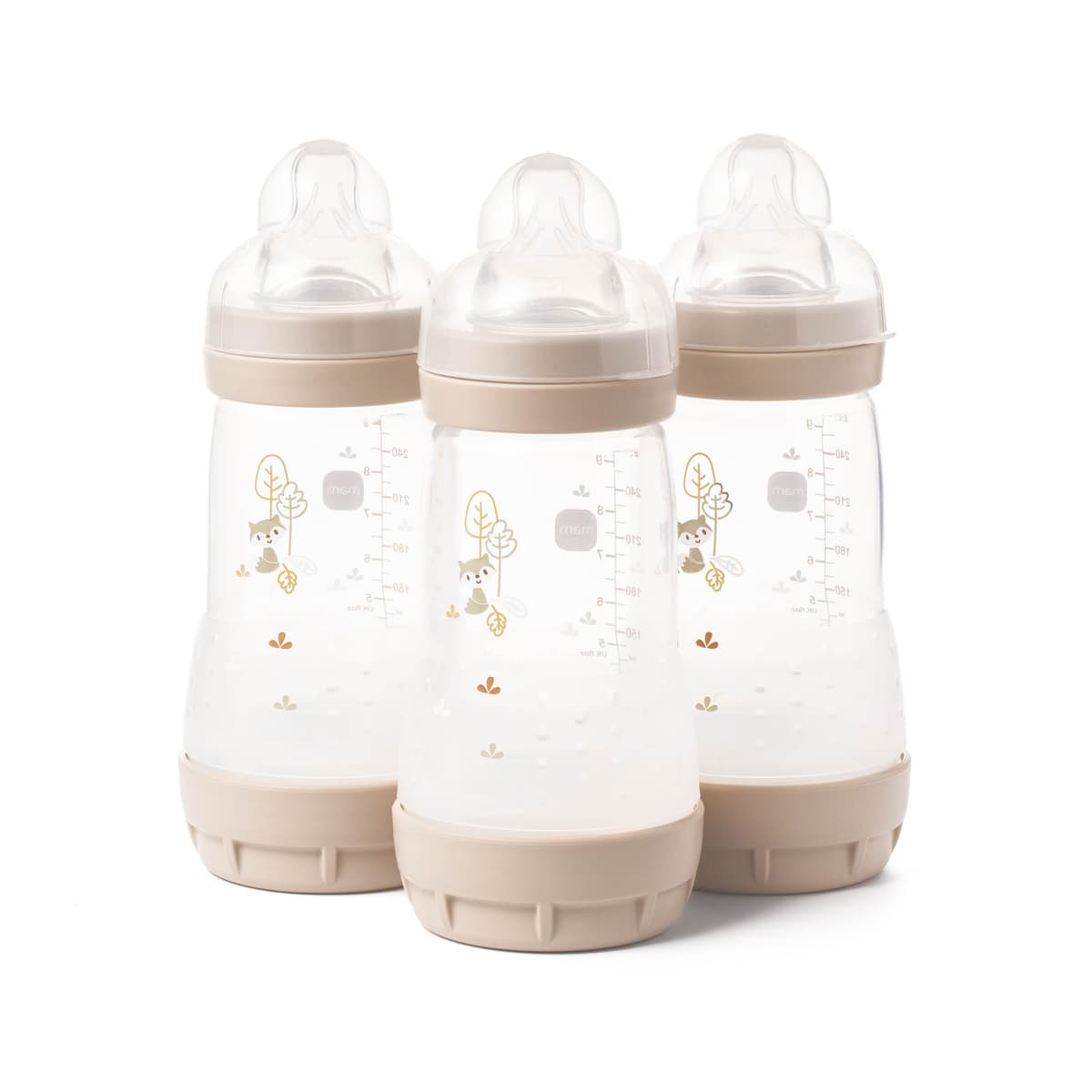 MAM Easy Start Anti-Colic Baby Bottles | 2 Pack (2 x 260ml) | Self-Sterilising Baby Milk Bottle | Medium Flow MAM Teat Size 2 | Newborn Essentials | Linen (Various Designs) — view 12