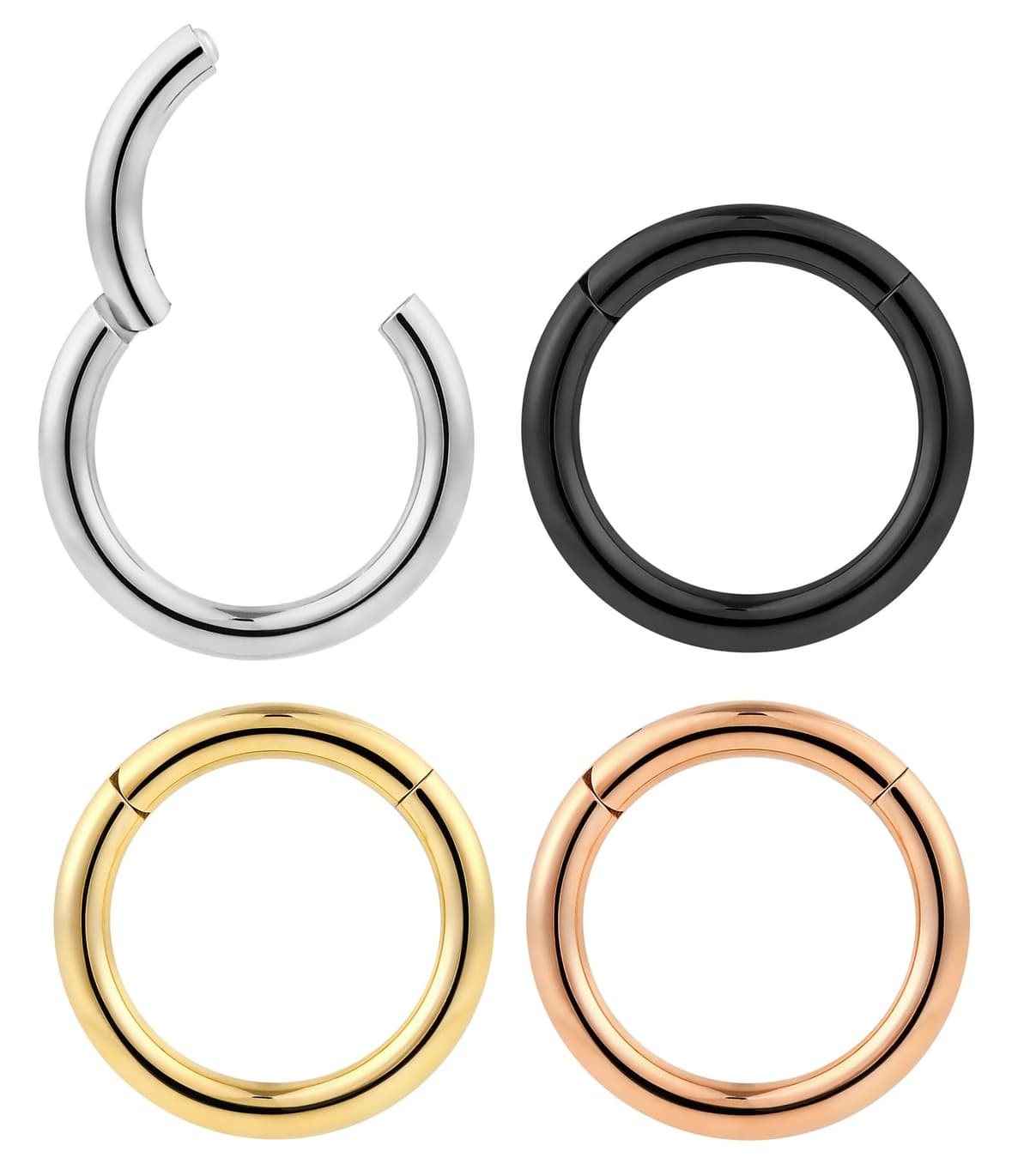 365 SLEEPERS Piercings para todo el cuerpo, aro con bisagra, de titanio G23, en calibres 20G, 18G, 16G, 14G, 12G, 10G, 8G, se venden individualmente — view 6